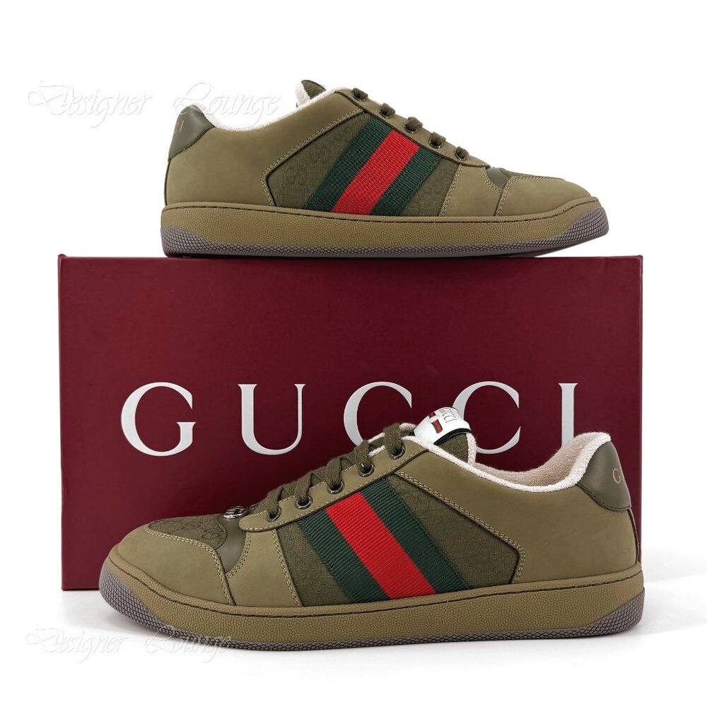 NEW GUCCI Screener Ripstop GG Logo WEB Sneakers Men's G 8.5 / US 9 Authentic - Picture 9 of 13